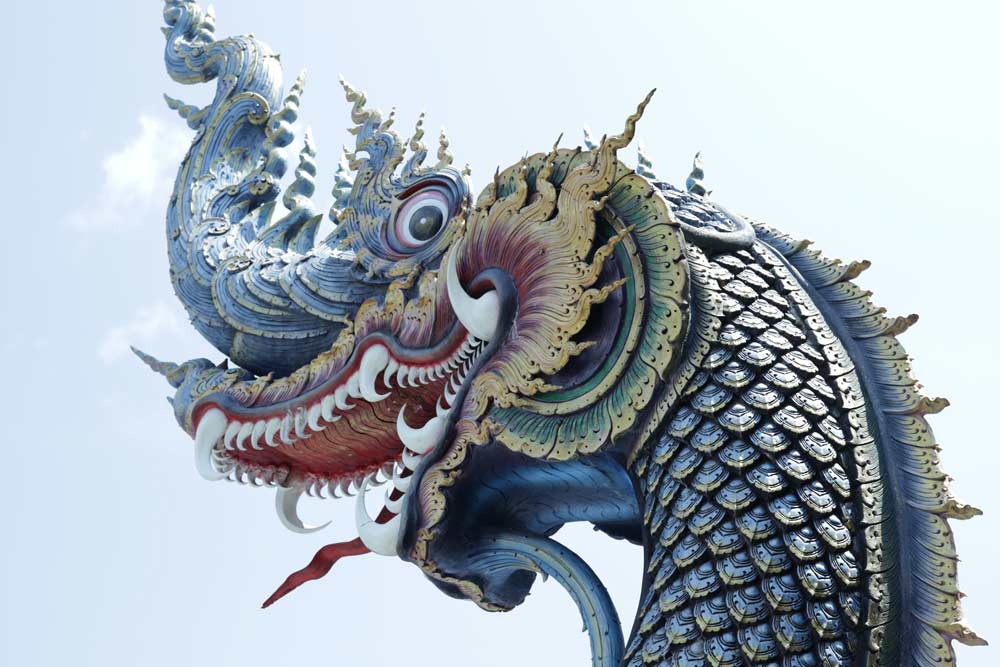 dragón en el templo azul