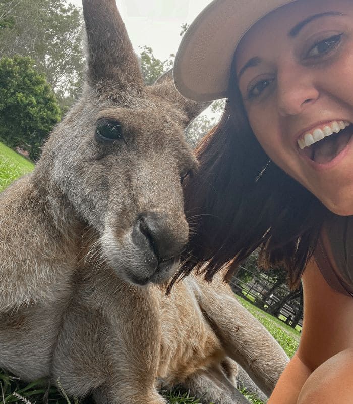 selfie con un canguro