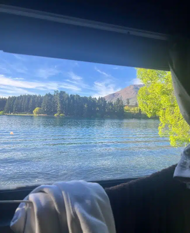 vistas desde el parking donde dormir en queenstown
